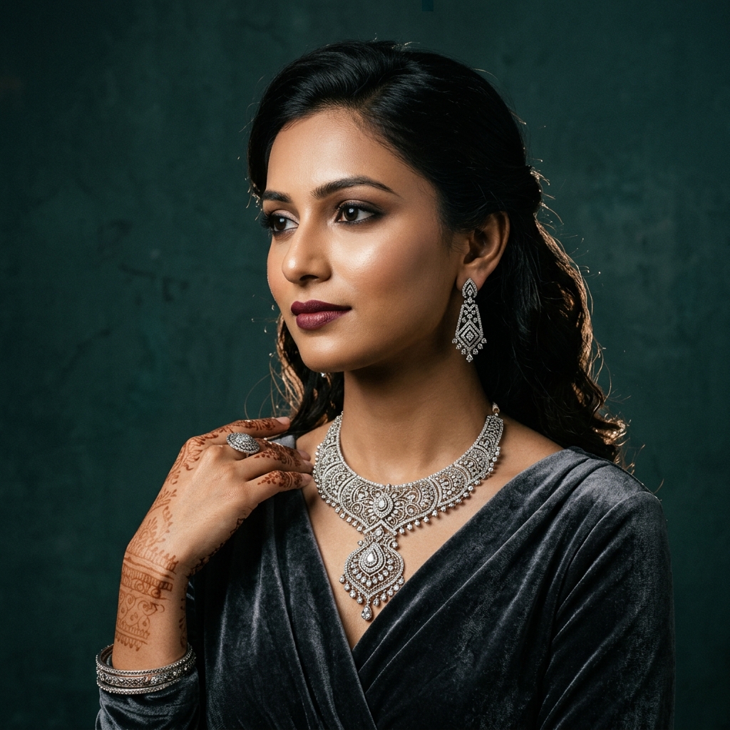 Exclusive silver necklace set