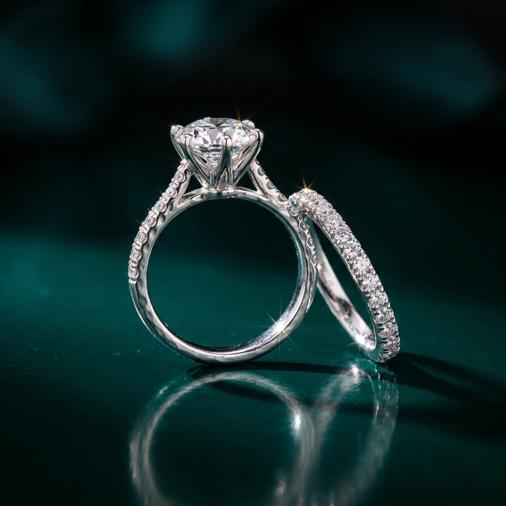Luxury silver diamond rings