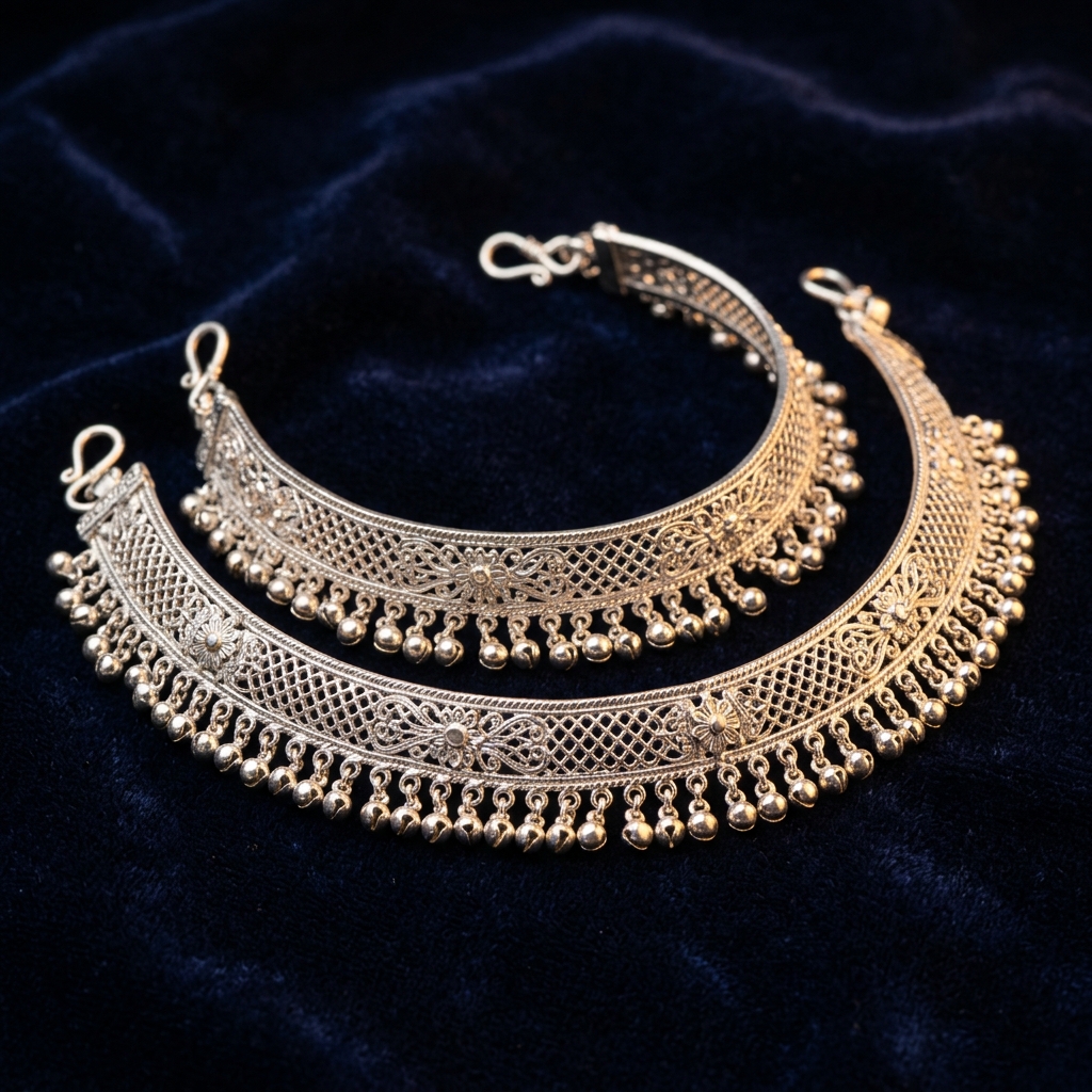 Traditional 925 silver anklets